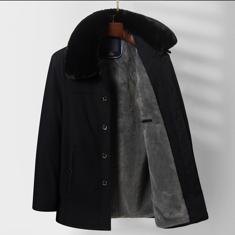 Jaqueta de inverno do vovô forro de lã jaqueta de algodão masculina espessada inverno meia-idade idosos jaqueta acolchoa