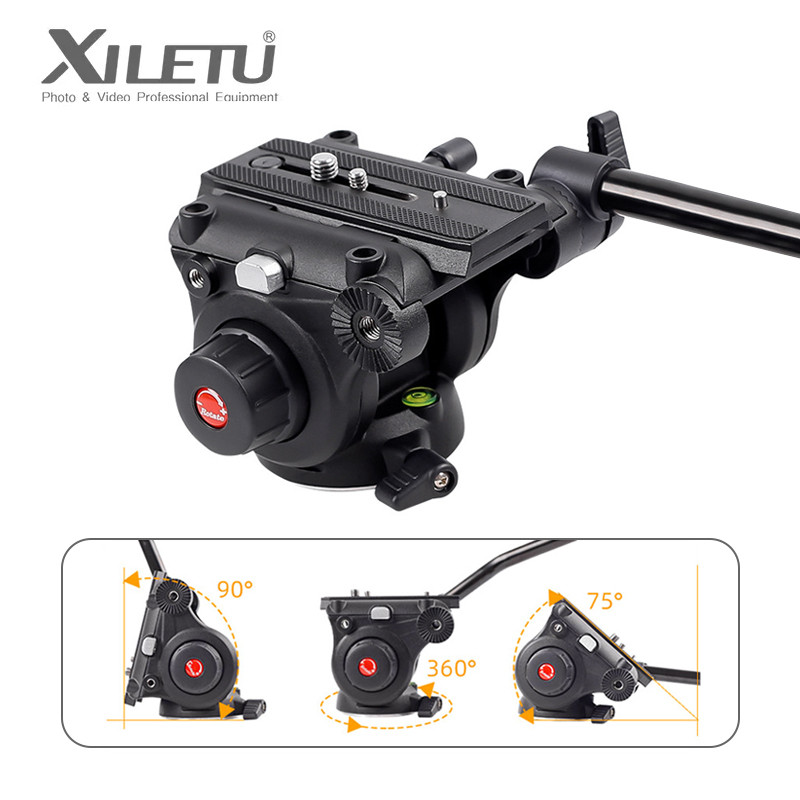 XILETU LS6A Cabeças De Amortecimento Hidráulico Profissional Vídeo Fotografia Slide Cardan Para Câmeras DSLR Lente Telef