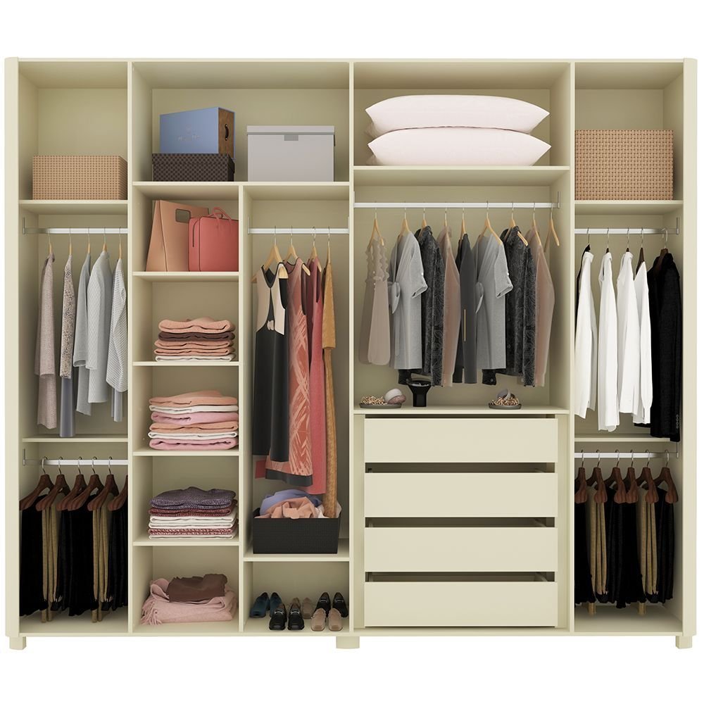 Guarda-Roupa Casal 6 Portas com Pés Innova 100% MDF Off White Off White · foto 2