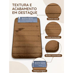 Tapete Veludo e Antiderrapante para Banheiro - Marrom
