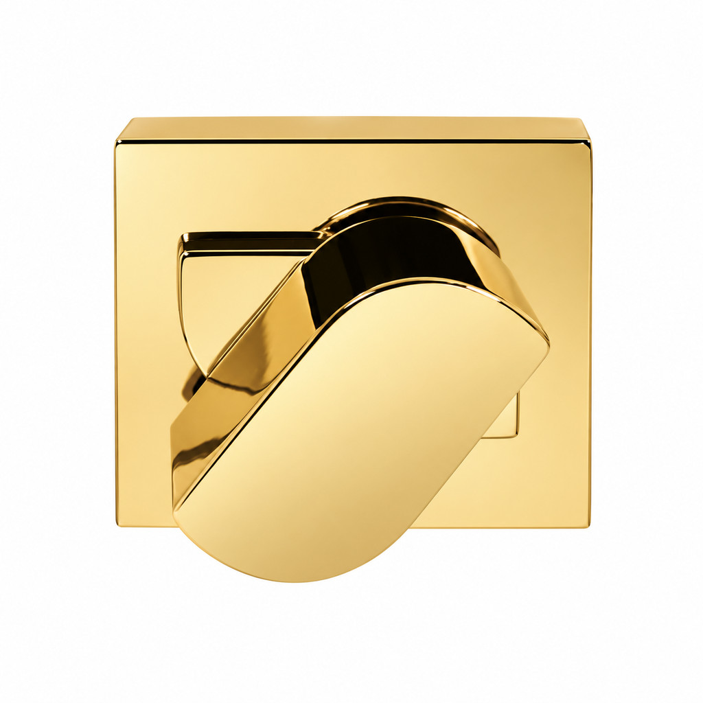 Acabamento de Registro Base Quadrada Modelo Gota Em dourado — imagem 2 de 2