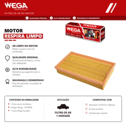 Filtro de ar do Motor VW GOL G3 G4 PARATI G3 G4 SAVEIRO G3 G4 – Wega FAP4049