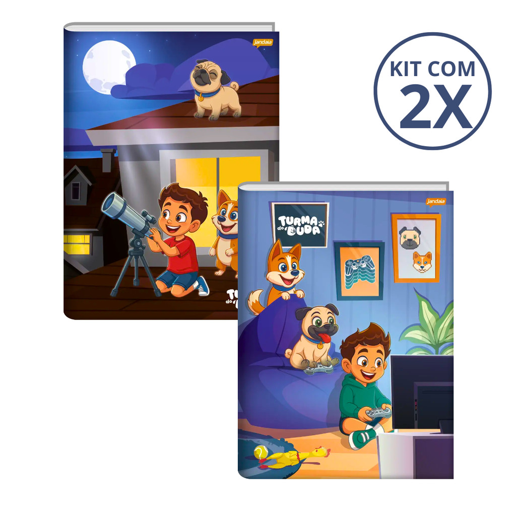 Kit Com 02 Cadernos Brochura 80 Folhas Turma do Duda - Jandaia — imagem 2 de 2