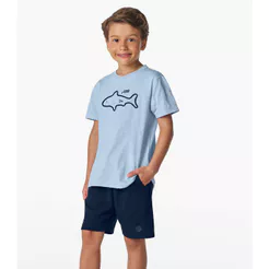 Conjunto Camiseta com Bermuda Menino Trick Nick Azul