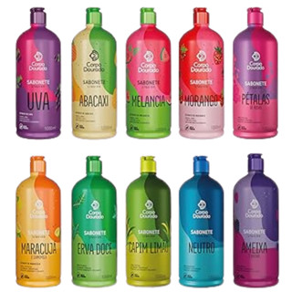 Sabonetes Frutados Líquido Glicerinado Proteção Natural 1 Litro 1000ml PH Neutro 1L Corpo Dourado em Oferta na Shopee