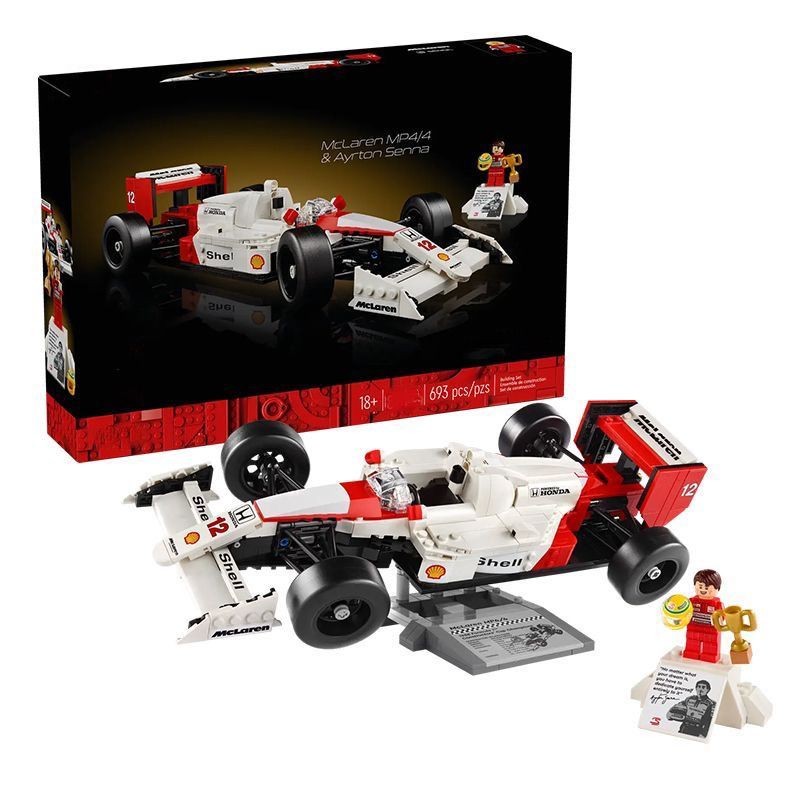 Novo produto 693 peças compatíveis com Lego ICONS série McCONS MP4 carro de corrida F1 menino bloco de construção brinqu