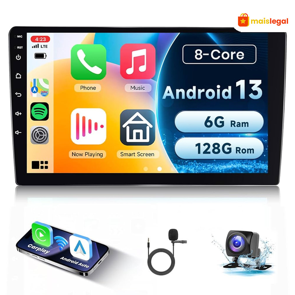 Automotivo Android 2 Din Multimídia 7 Alto-Falante 4G RAM + 64G ROMCentral Estéreo Com câmera wifi Bluetooth GPS