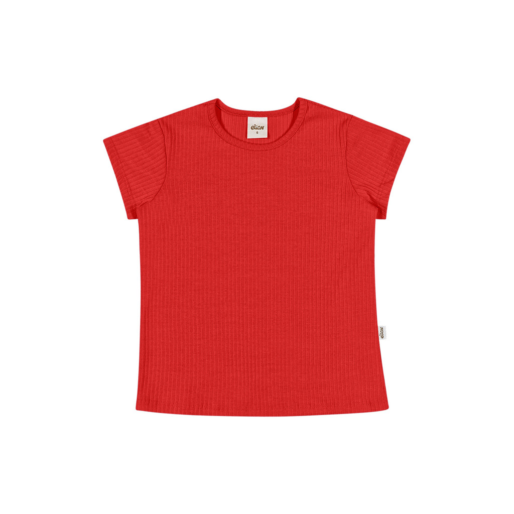 Blusa Canelada Infantil Menina Básica Elian Laranja