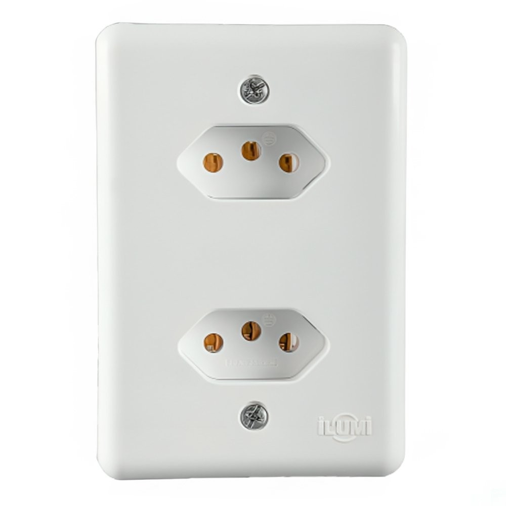Tomada Stylus Ilumi Monobloco Dupla 2p+T 20a 250v em Oferta na Shopee