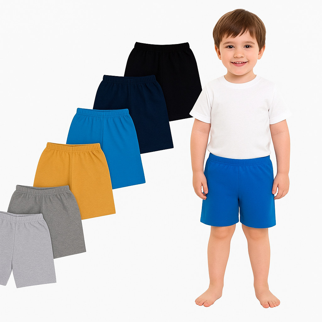 Kit 2 Bermudas de Menino Moletom Menino Verão Infantil- Kit 2 Shorts para Meninos Verão- Bermuda Masculina Sortidas