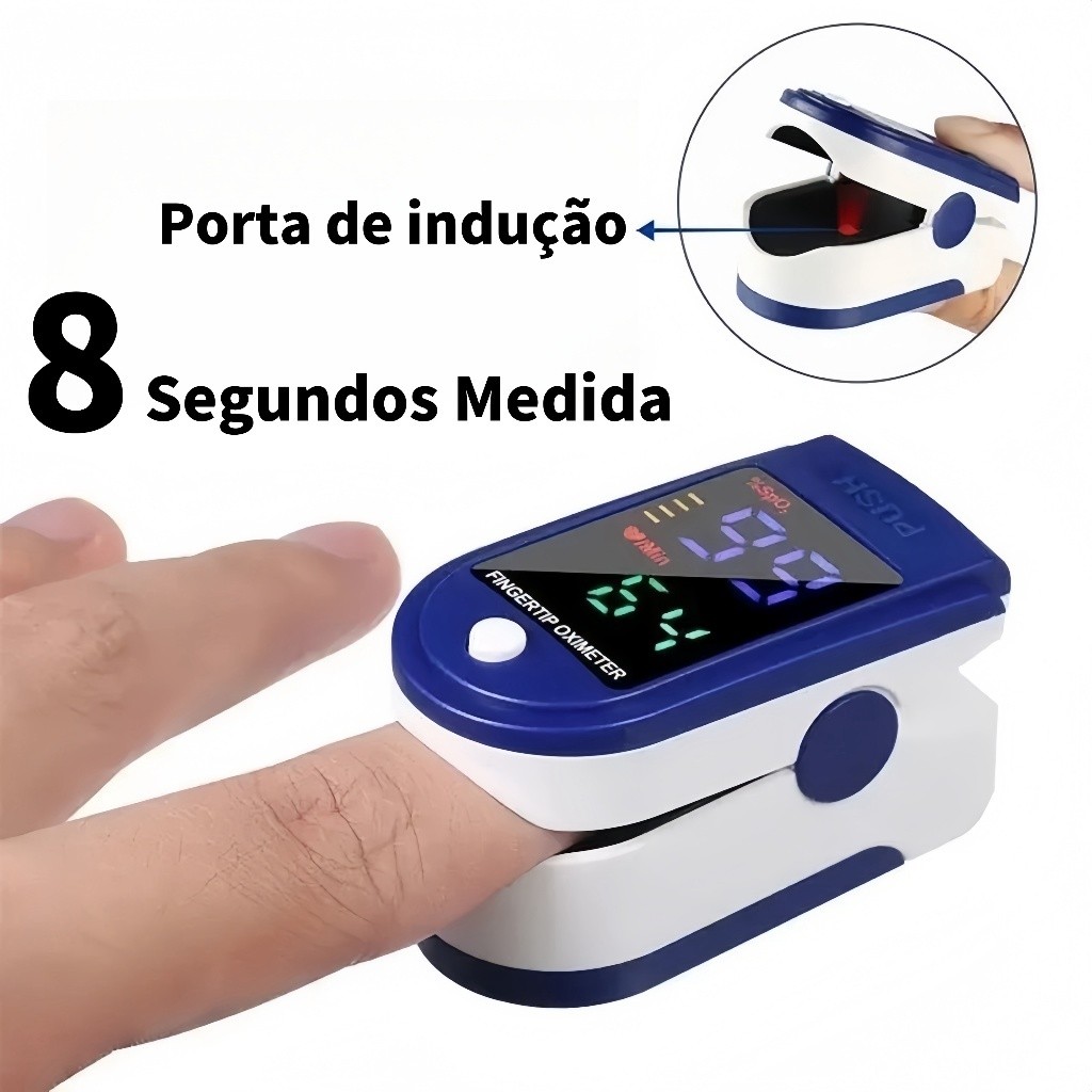 Oxímetro de Dedo Digital + Pulso - Medição Instantânea