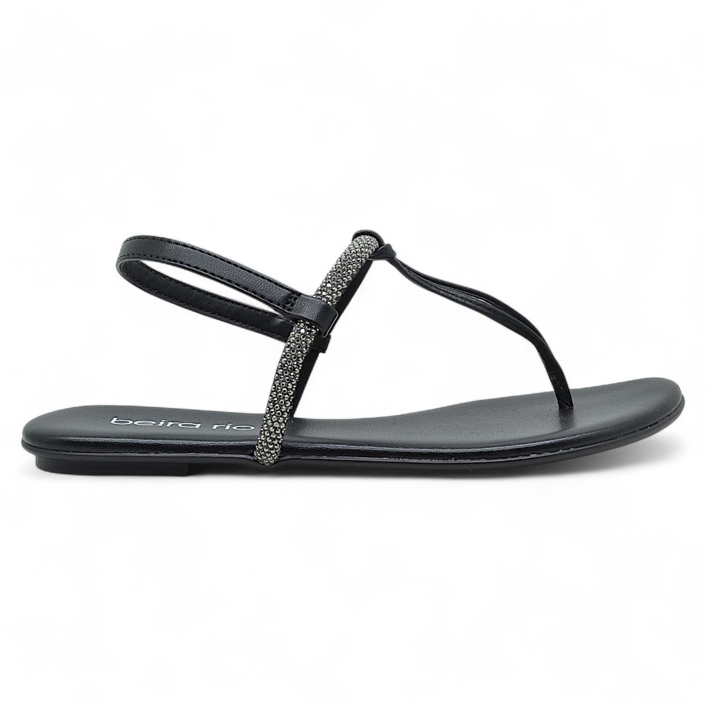 Sandalia Rasteira Beira Rio Feminina Conforto Tiras Strass Original em Oferta na Shopee