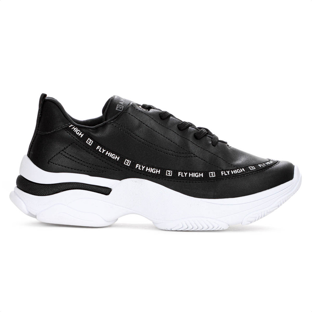 Tênis Ramarim New Fly High Preto e Branco - Feminino