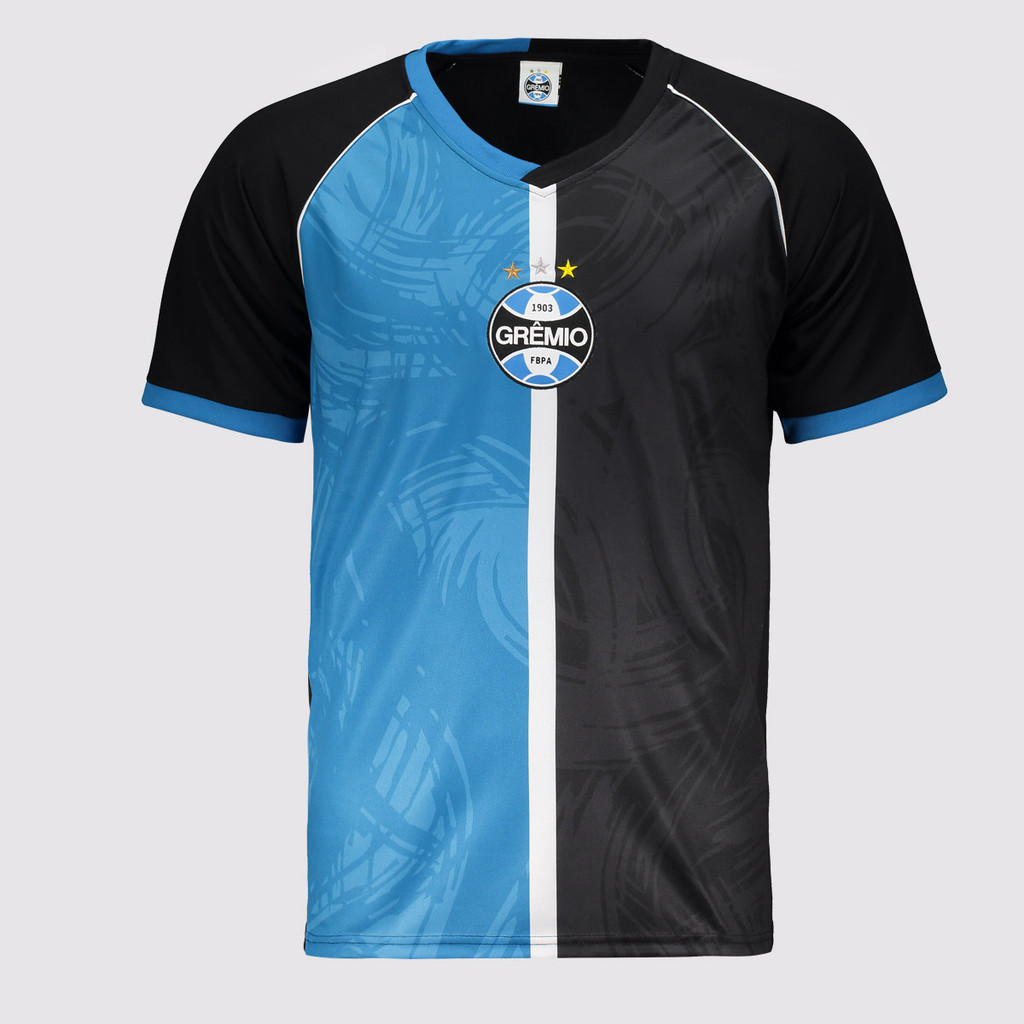 Camisa Grêmio Patter Preta e Azul