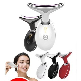 Portátil Beleza Pele Firmeza Pescoço Led Vibração Fóton Levanta A Anti-Rugas Remover Massageador bomstore