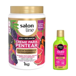 Kit de Tratamento com Creme para Pentear Uva + Melancia e Óleo Multy