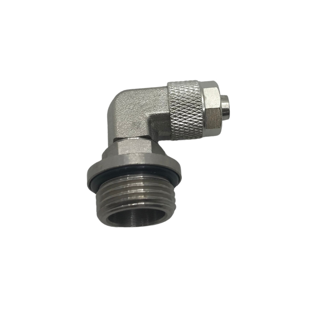 Conexão Pneumática Cotovelo Metálico Dois Toques 8mm Rosca 1/4 BSP
