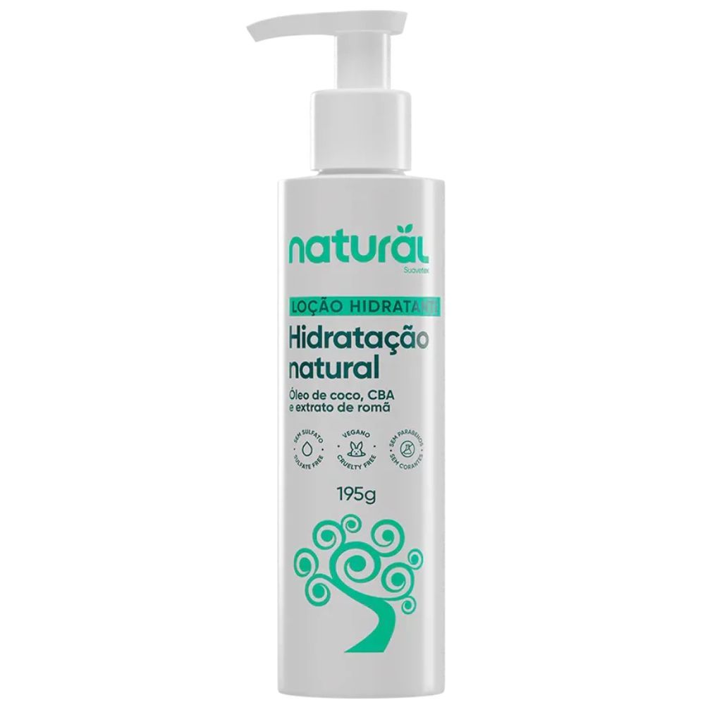 Loção Hidratante Natural com Óleo de Coco, CBA e Extrato de Romã 195g - Orgânico Natural