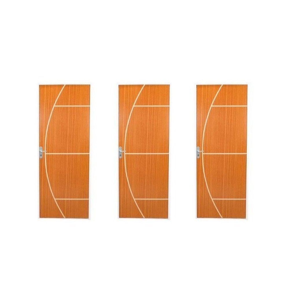 3 Kits Porta de Madeira Decorada 215x85cm com Batente de Aço 06cm Gaúcha em Oferta na Shopee