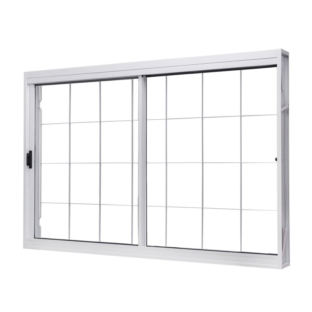 Janela de Aço de Correr Lateral 100x120cm 2 Folhas com Grade Quadruculada Vidro Liso em Oferta na Shopee