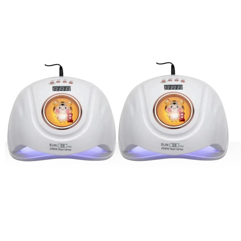 Detalhes do KIT 2 Cabines de Unha 268W Led Uv 2 Em 1 Bivolt Temporizador Sun S8 Pro Profissional Bichinho