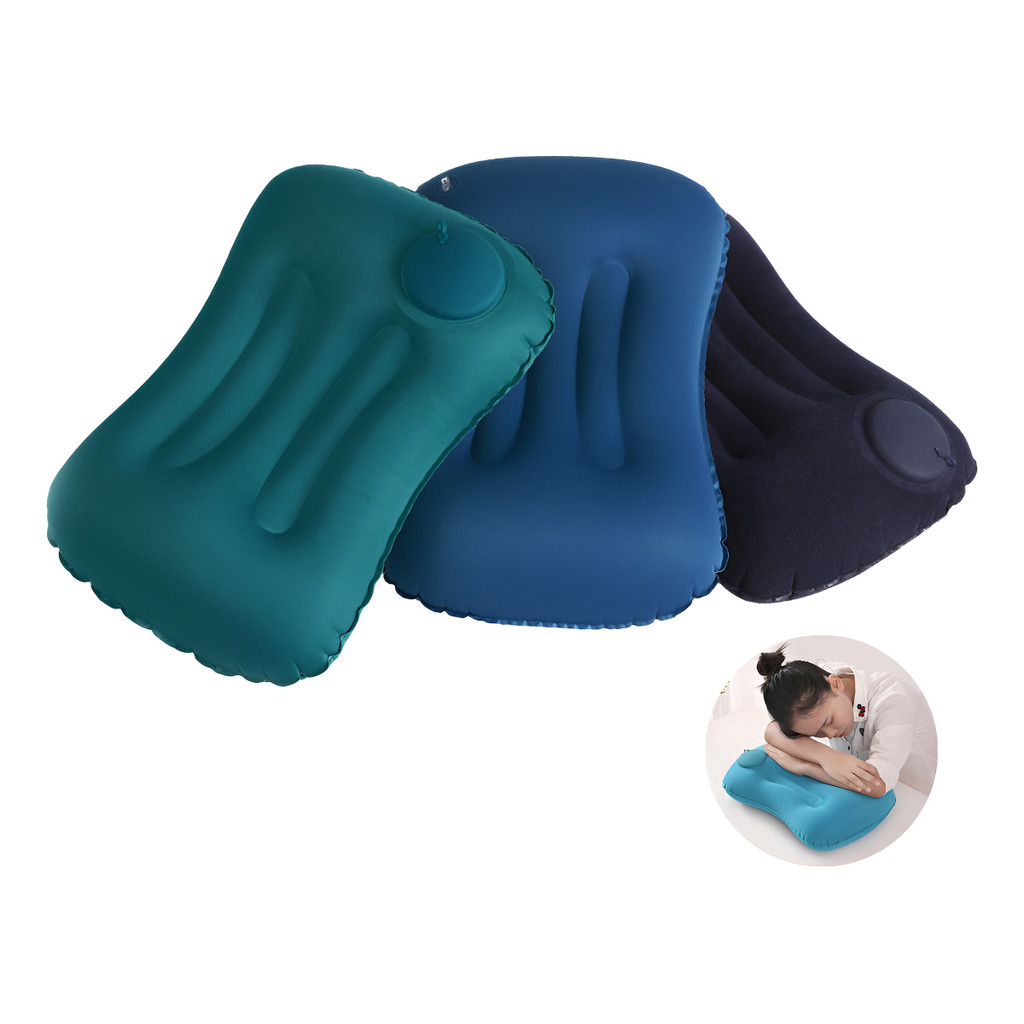 Travesseiro Inflável Camping Grande Viagem Leve Compacto