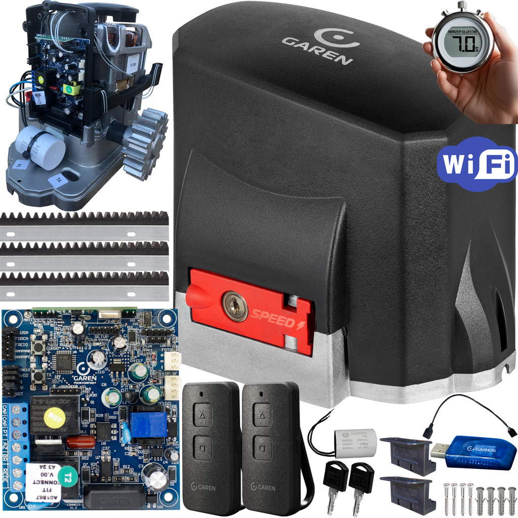 Motor Automatizador Deslizante 600kg 7s 1/3hp Wifi Kdz Turbo 3m Cremalheira Garen em Oferta na Shopee