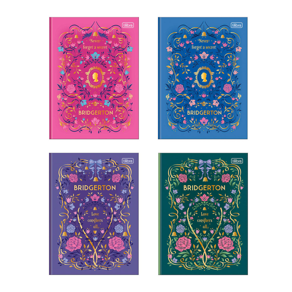 Caderno brochura capa dura colegial 10x1 160 folhas Bridgerton Tilibra em Oferta na Shopee