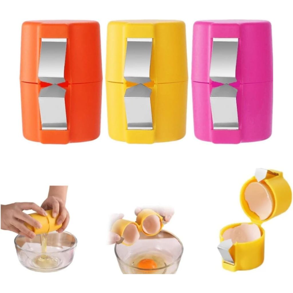 3 Peças Abridor De Casca De Ovo Cozido Portátil Descascador Ferramenta De Esmagamento Fatiador Gadget Para Cozinha Cozin