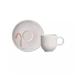 Conjunto com 6 Xícaras de Café com Pires Coup Stoneware Doce Magia 97ml