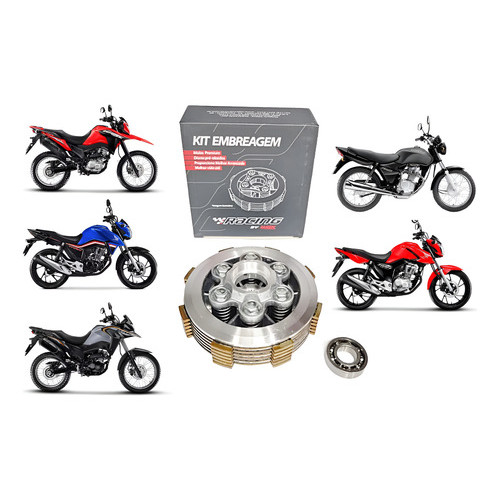 Embreagem Completa RACING WGK Titan 160 Fan 160 START 160 CARGO 160 Bros 160 XRE 190