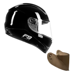 Capacete F-9 HG Classic e Viseira Fumê F-9 Fly