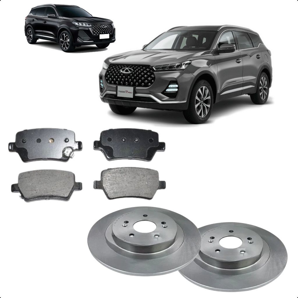 Kit Disco+Pastilha Freio Traseiro Tiggo 7 Pro 2022 até 2026