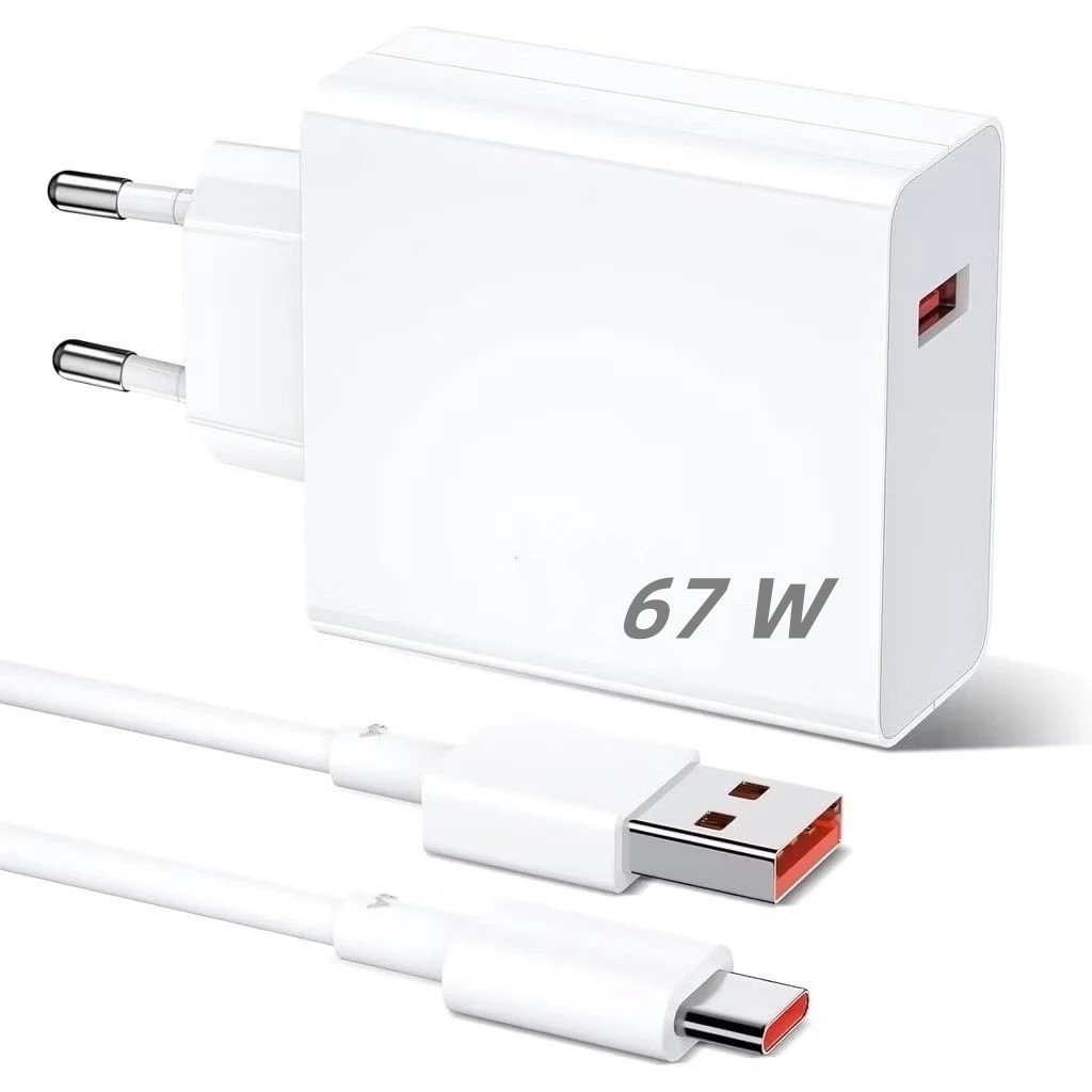 Carregador 67W Turbo para Xiaomi | Cabo Tipo-C Resistente | Super Carregamento Rápido em Oferta na Shopee