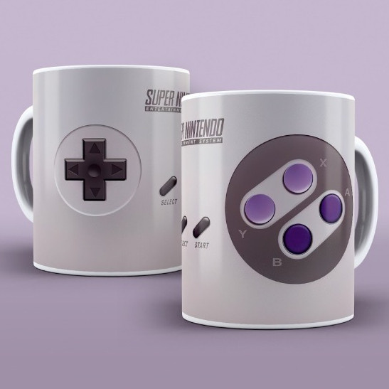 Caneca de Cerâmica Personalizada Controle de Video Game  Super Nintendo / Playstation 1 / PS2 / XBox