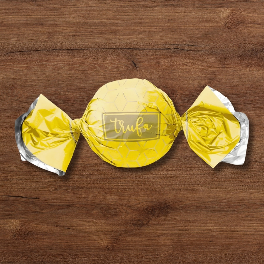 Papel Trufa 14,5x15,5cm - Star Amarelo - 100 unidades - Cromus - Rizzo