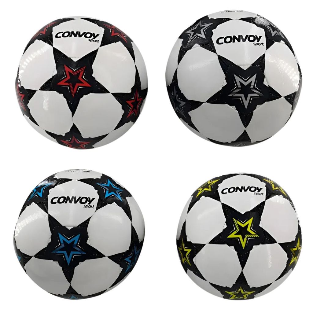 Bola de Futebol Costurada PVC Convoy Star nº 5 (Macia e Leve a criançada adora, diversão garantida)