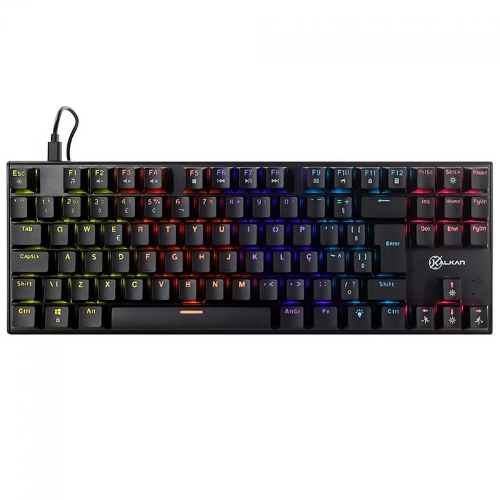 Teclado Mecânico Gamer Kalkan Loki, Rainbow, TKL, Switch Kalkan YH Brown, ABNT2, Preto, KLK00014 em Oferta na Shopee