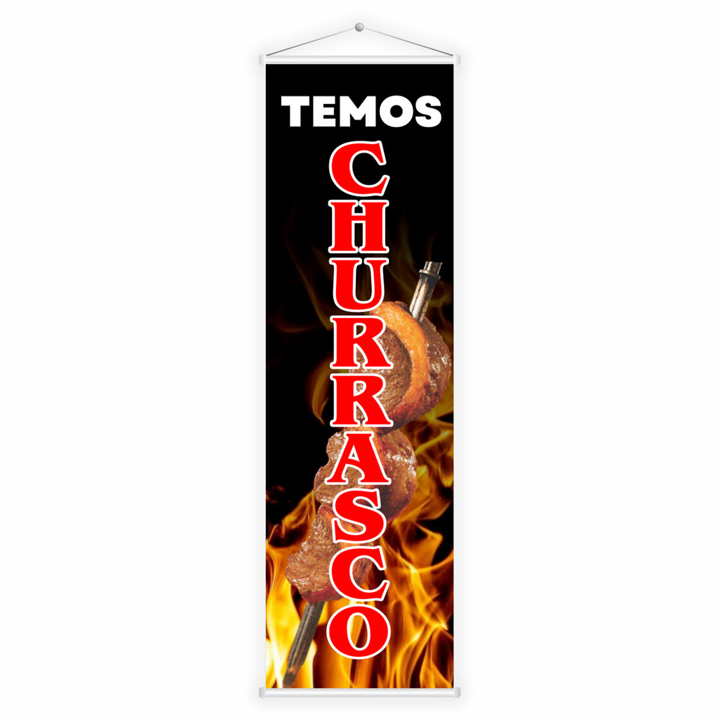 Banner Lona Faixa Temos Churrasco Churrascaria Mercearia Lanchonete Bar Mercado Divulgação 100x30
