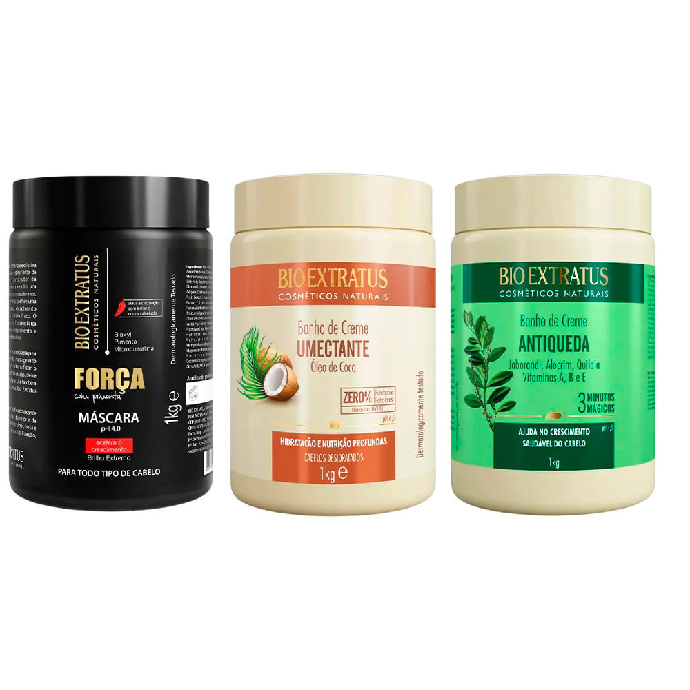 Kit Bio Extratus Força E Crecimento Capilar 1Kg
