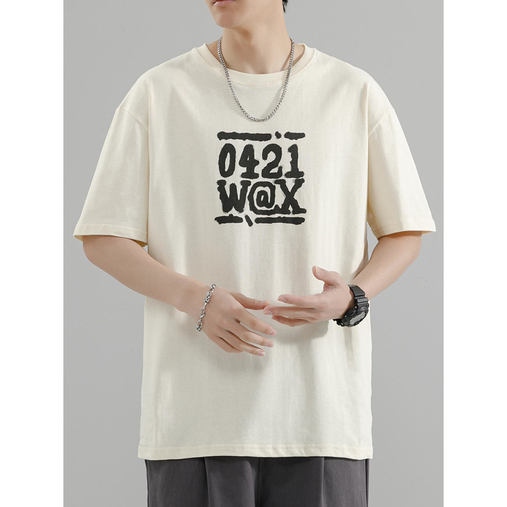 Camiseta masculina de gola redonda, roupas superiores finas de verão de manga curta, camiseta masculina de manga de ombr