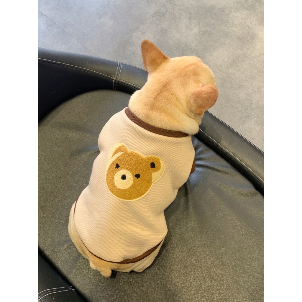 Cão de estimação francês luta algodão colete Teddy Corgi Pug primavera quente pequeno cão forro de lã roupas
