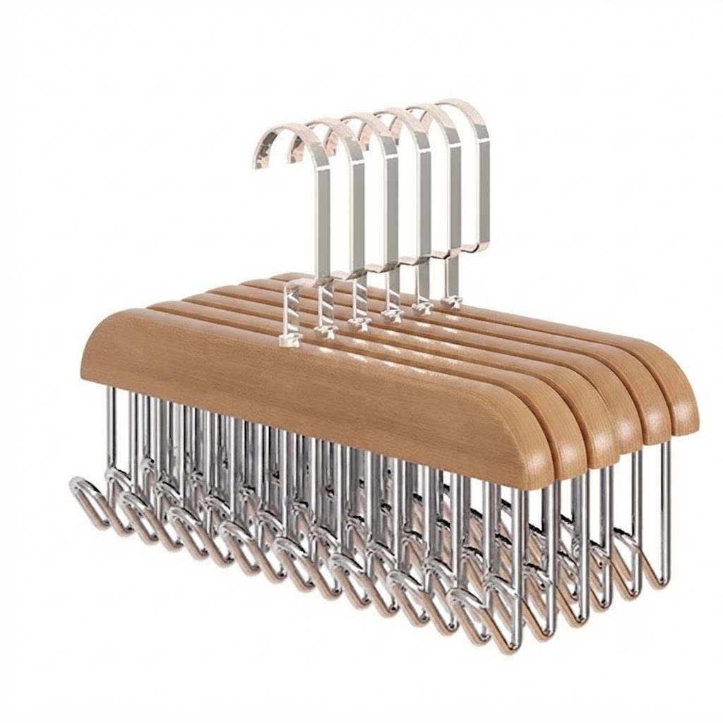 Cabide Organizador Madeira 8 Ganchos Cintos Gravatas Colares Sutiãs Multi-uso ENVIO IMEDIATO