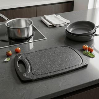 Tabua Multiuso Polipropileno Para Corte De Carnes Cor Preto 30x20cm Antiderrapante CHEF D