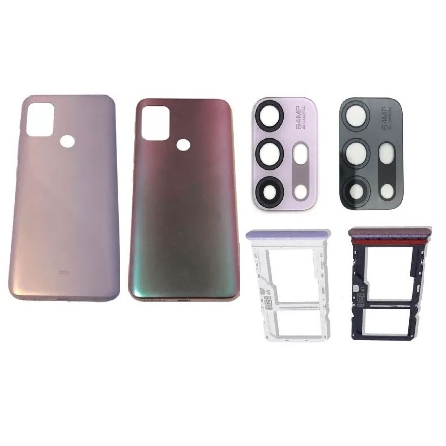 Kit Tampa Traseira Com Botões + Lente de vidro + Gaveta de chip Compatível Com Moto G30 (Xt2129)