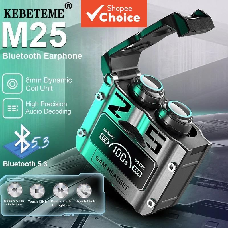 M25 Fones De Ouvido TWS Sem Fio Bluetooth Controle Toque Estéreo Som Redução Ruído Com Microfone