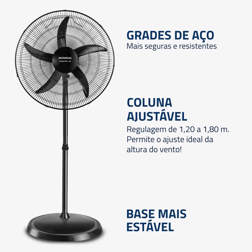 Ventilador de coluna 55 cm 5 pás oscilante - NVC-PRO-55 - Mondial