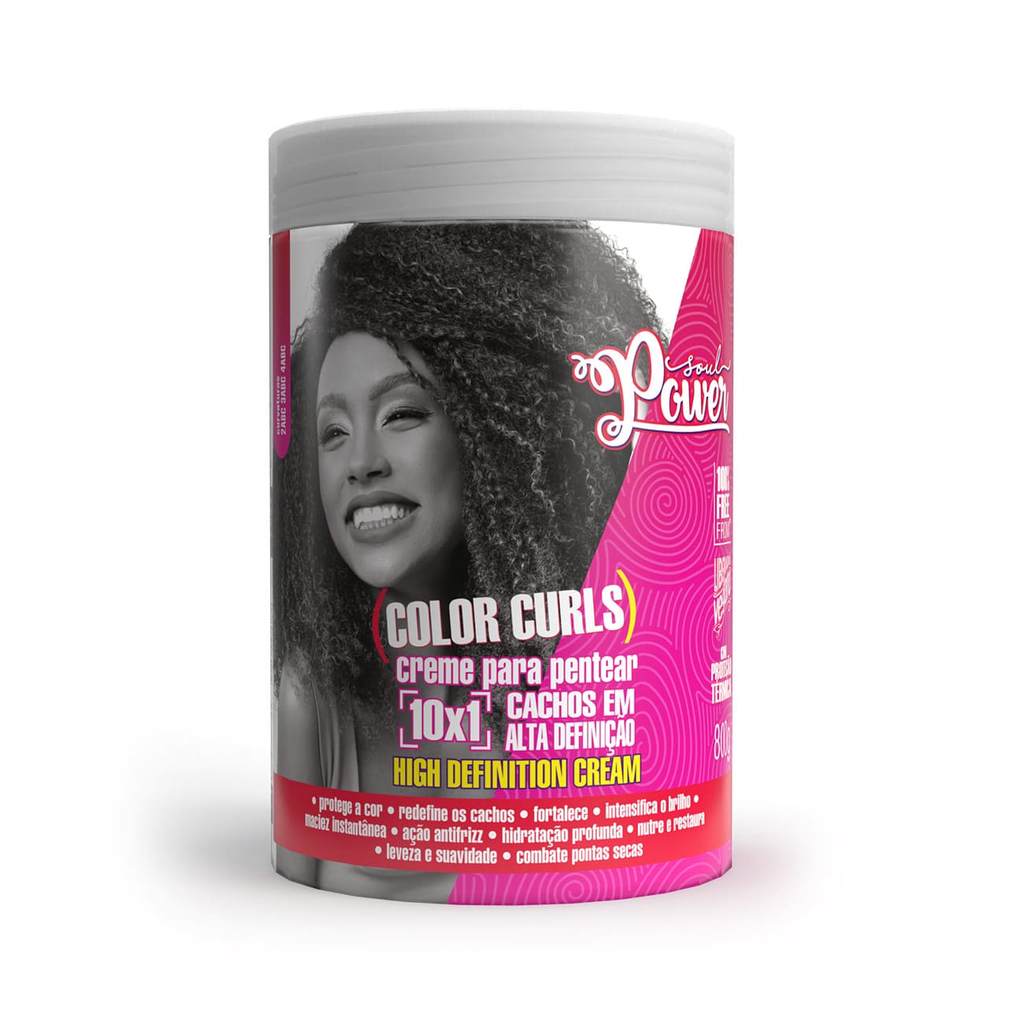 Creme para Pentear Color Curls Soul Power - Protege a Cor e Redefine os Cachos - 800g