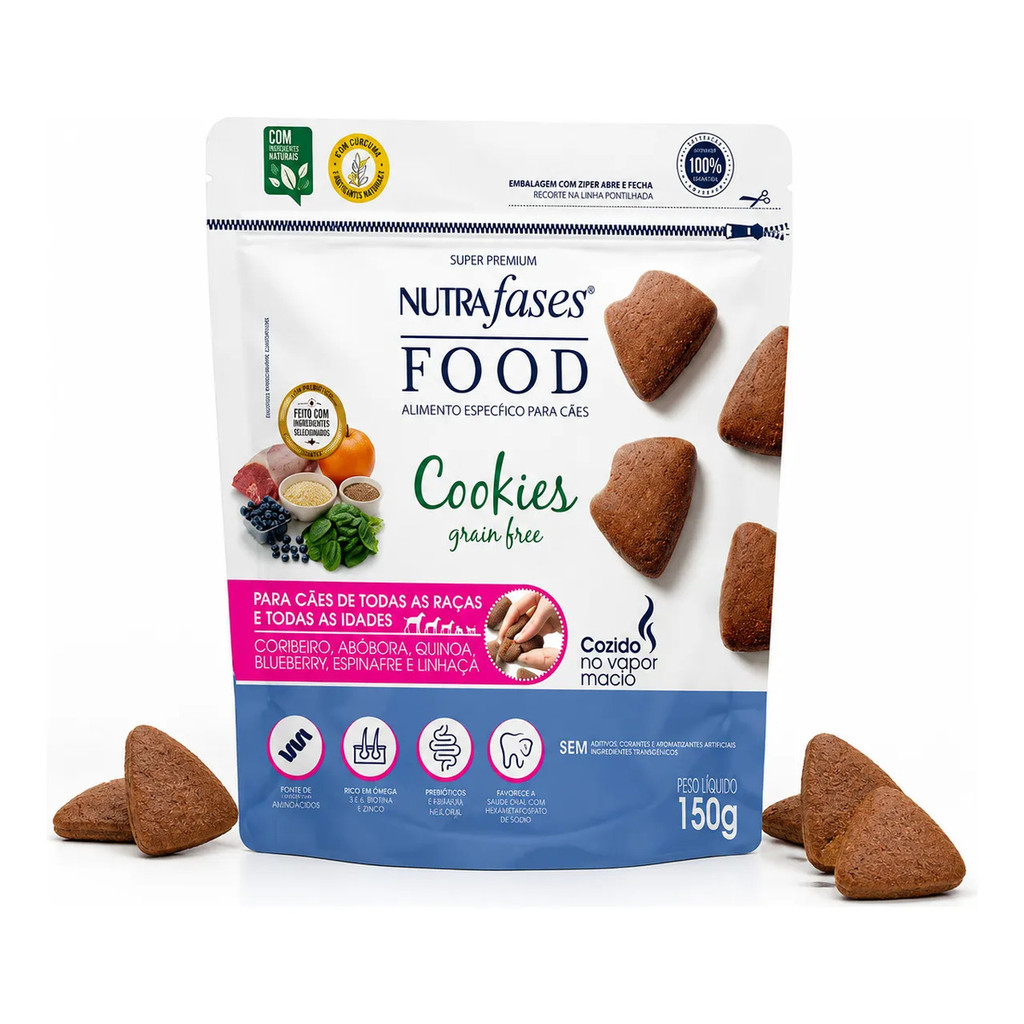 Cookies Grain Free Nutrafases Snack Cães 150 G
