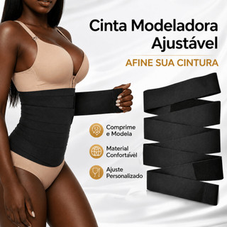 Cinta Modeladora INVISÍVEL Faixa Cintura Queima Gordura Preta Wrap Waist Trainer Tape Original